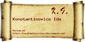 Konstantinovics Ida névjegykártya